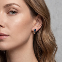 Серьги с английским замком из желтого золота с топазами