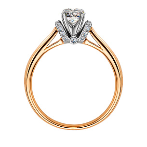 Кольцо из красного золота с бриллиантом