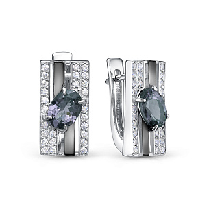 Серьги с английским замком из белого золота