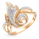 Кольцо из красного золота с фианитом