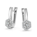Серьги с английским замком из белого золота с бриллиантами