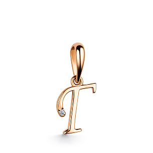 Подвеска из красного золота с бриллиантом