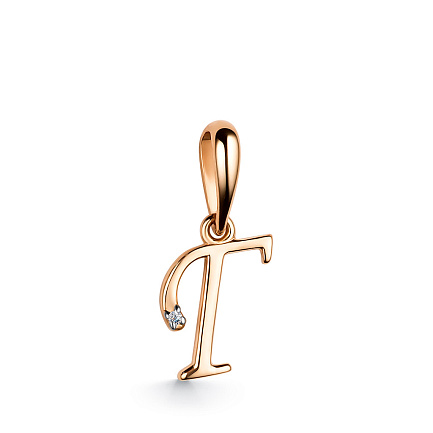 Подвеска из красного золота с бриллиантом