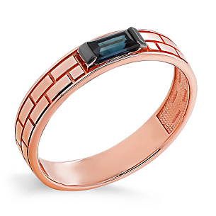 Кольцо из красного золота с сапфиром