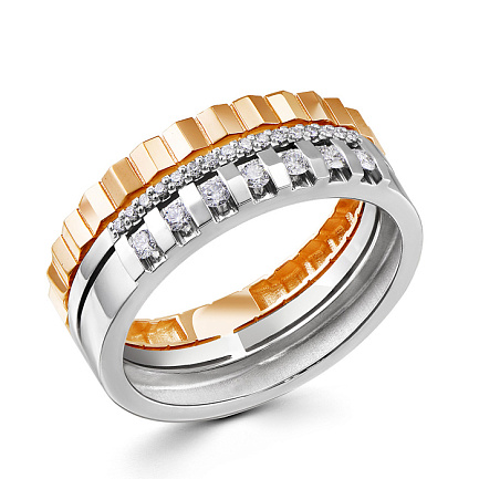 Кольцо из белого золота с бриллиантами