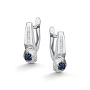 Серьги с английским замком из белого золота с бриллиантами