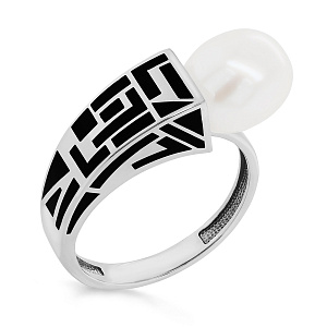Кольцо из белого золота с жемчугом