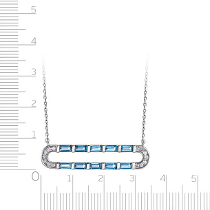 Колье из белого золота с топазом