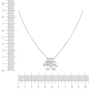 Подвеска из серебра с жемчугом, фианитом