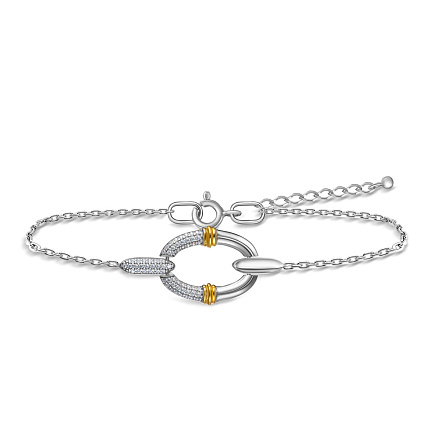 Браслет декоративный из серебра с позолотой