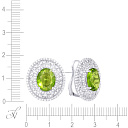 Серьги из белого золота с бриллиантами, молдавитами