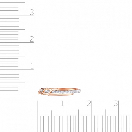 Кольцо из красного золота с фианитом