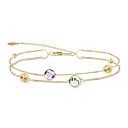 Браслет декоративный из желтого золота с аметистом