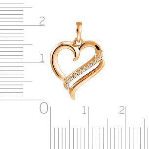 Подвеска из красного золота с фианитом