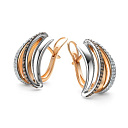 Серьги с английским замком из красного золота с бриллиантами