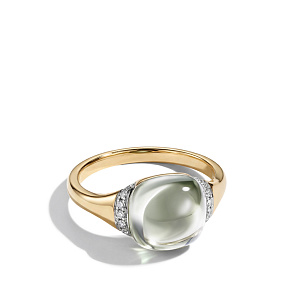 Кольцо из желтого золота с аметистом, бриллиантами