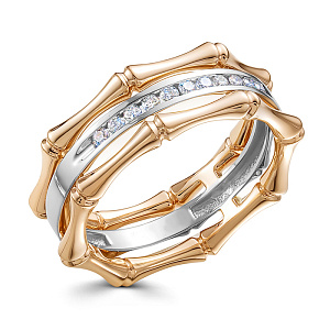 Кольцо из красного золота с бриллиантами