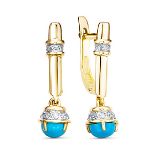 Серьги из белого золота с иолитами, бриллиантами