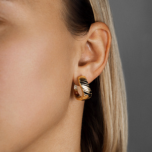 Серьги с английским замком из желтого золота