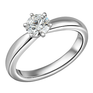 Кольцо из белого золота с бриллиантом