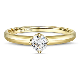 Кольцо из желтого золота с бриллиантом