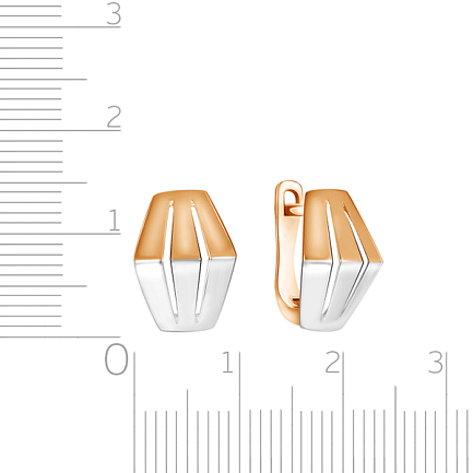 Серьги из комбинированного золота