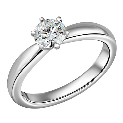 Кольцо из белого золота с бриллиантом