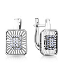 Серьги с английским замком из белого золота с бриллиантами