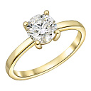 Кольцо из желтого золота с бриллиантом