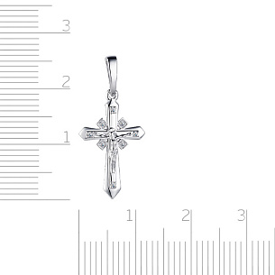 Распятие из белого золота с бриллиантами