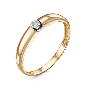 Кольцо из красного золота с бриллиантом