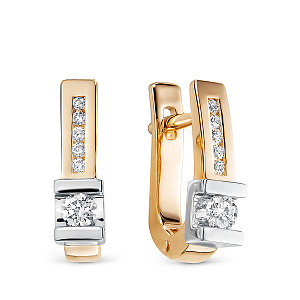 Серьги из красного золота с бриллиантами