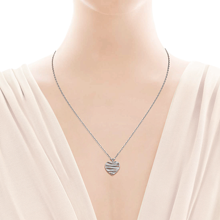 Подвеска из белого золота с фианитом