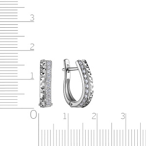 Серьги с английским замком из белого золота с бриллиантами