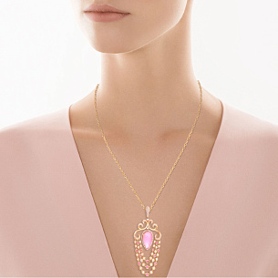 Подвеска из красного золота с сапфиром