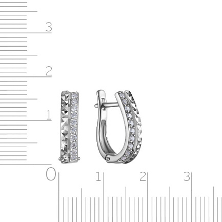 Серьги с английским замком из белого золота с бриллиантами