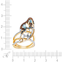 Кольцо из желтого золота с бриллиантами, раухтопазами