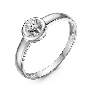 Кольцо из белого золота с бриллиантом