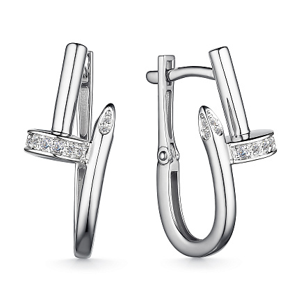 Серьги из белого золота с бриллиантами