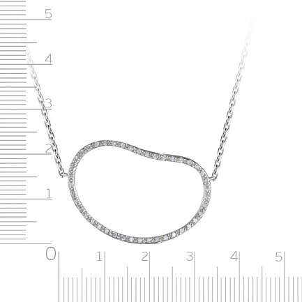 Колье из белого золота с бриллиантами, плетение якорное
