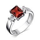 Кольцо из серебра с бриллиантами, гранатом