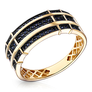 Кольцо из желтого золота с фианитом