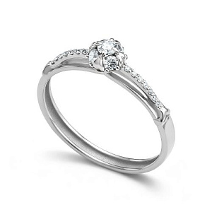 Кольцо из белого золота с бриллиантами