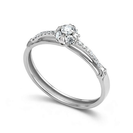 Кольцо из белого золота с бриллиантами