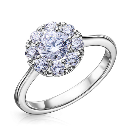 Кольцо из белого золота с бриллиантами