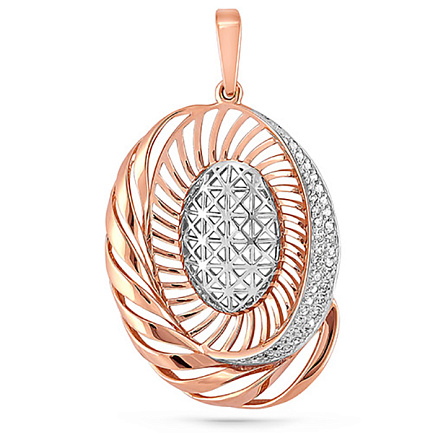 Подвеска из красного золота с бриллиантами