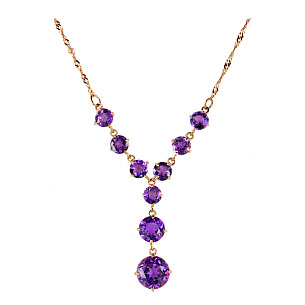 Колье из красного золота с аметистом