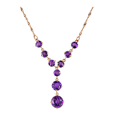 Колье из красного золота с аметистом
