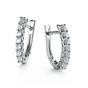 Серьги с английским замком из белого золота с бриллиантами