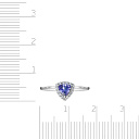 Кольцо из белого золота с бриллиантами, танзанитом